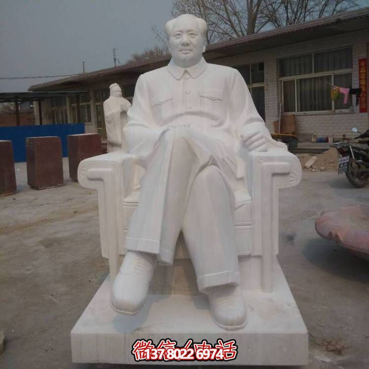漢白玉石雕毛主席雕塑——走進中國景區(qū)，欣賞傳統(tǒng)美術