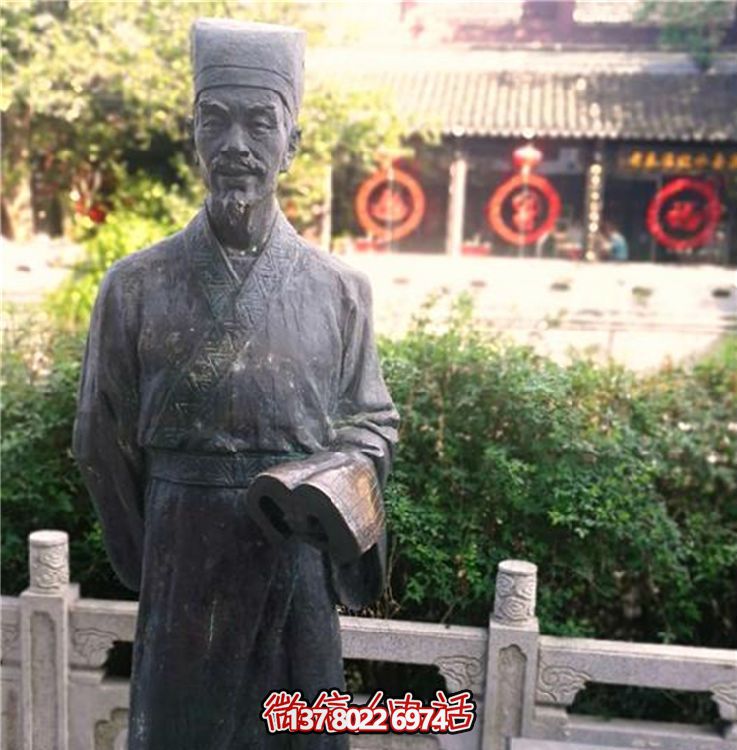 玻璃鋼仿古銅雕塑，為校園景區(qū)增添古代人物風(fēng)采