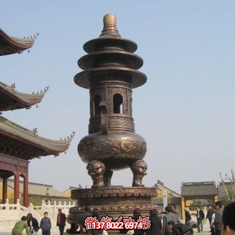 精美鑄銅大型寶蓋香爐，祈福燒香進寶