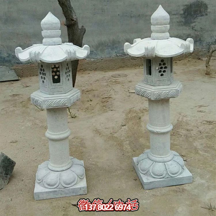 太陽能仿古中式大理石石燈，點(diǎn)亮你的花園