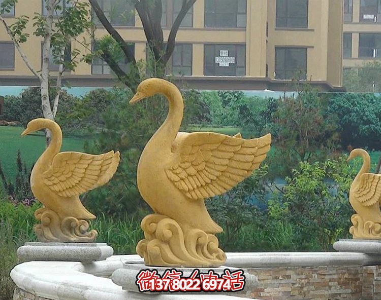 精美天鵝雕塑，唯美別墅景觀裝飾