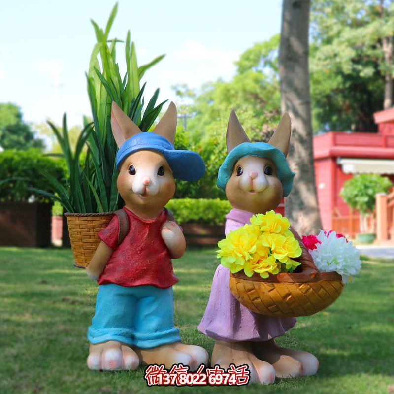 玻璃鋼兔子雕塑，只有可愛而不失大氣！