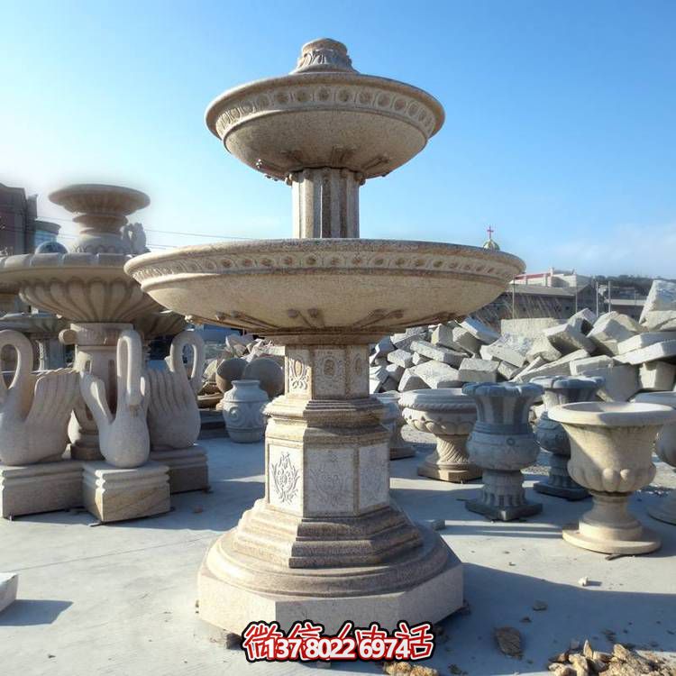 歐式黃銹石噴泉流水轉(zhuǎn)動球，點綴酒店會所景觀