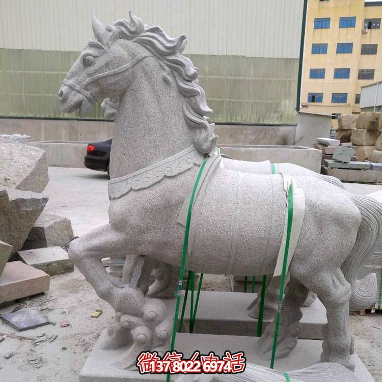 主題砂巖雕刻馬擺件，點(diǎn)綴園林廣場美景