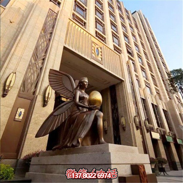 玻璃鋼仿銅西方女人物雕塑，為小區(qū)、寫字樓門前添彩