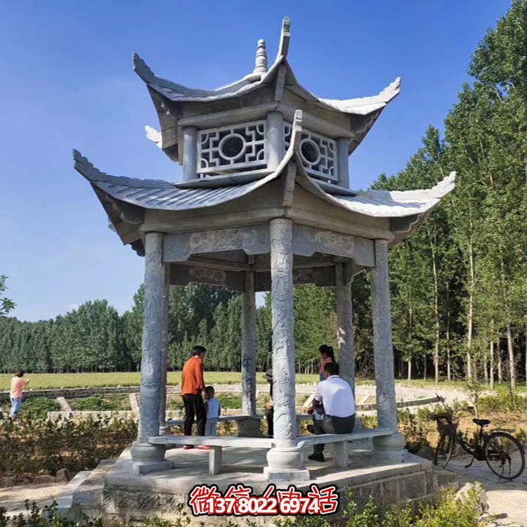 多層中式?jīng)鐾?，完美雕塑戶外公園