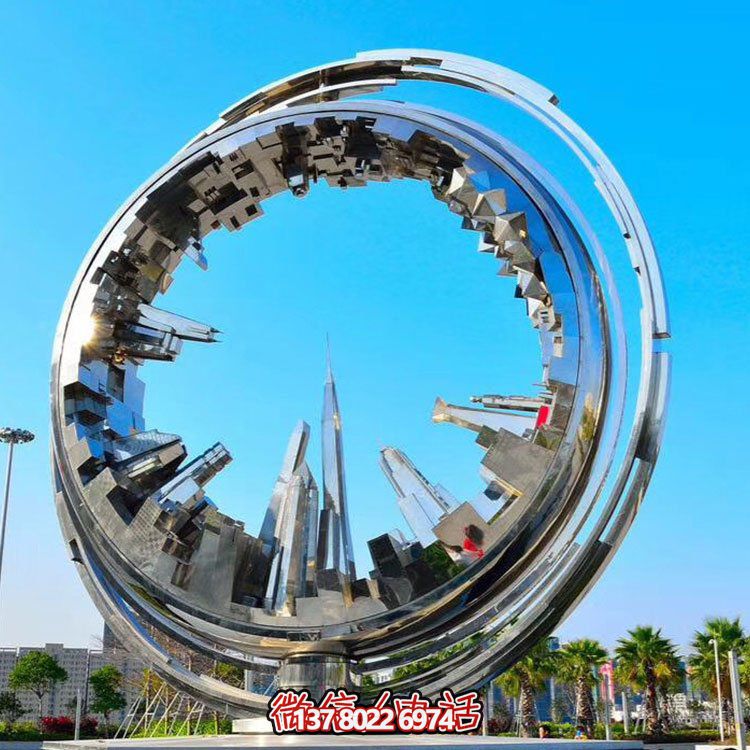 不銹鋼抽象齒輪雕塑，點(diǎn)綴園林景觀