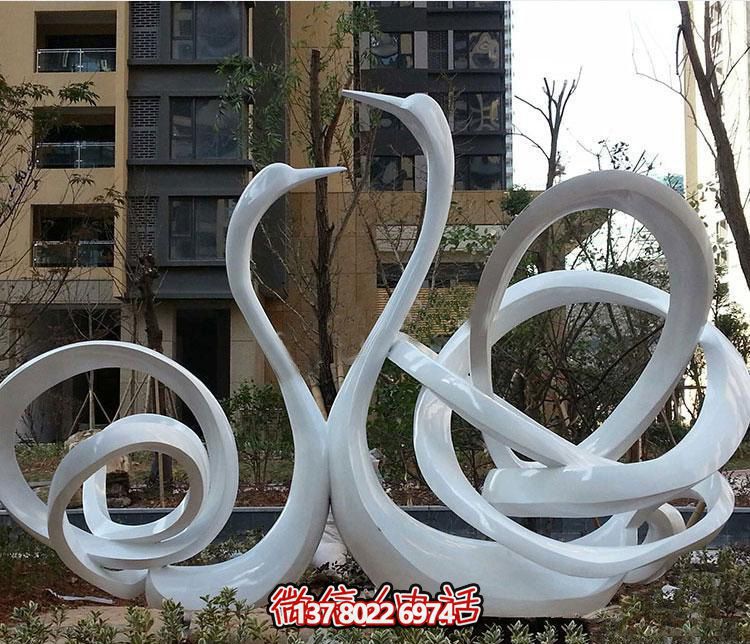 創(chuàng)意天鵝雕塑，為公園和小區(qū)帶來抽象的藝術(shù)氛圍