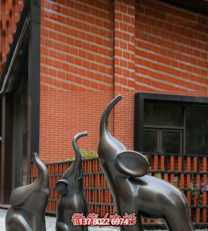 高端玻璃鋼擺件仿銅抽象大象，給你帶來美好生活