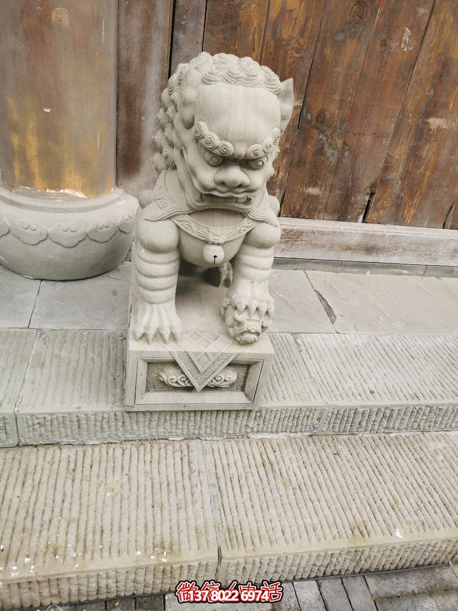 大理石石雕獅子雕塑，完美裝點(diǎn)庭院門(mén)口