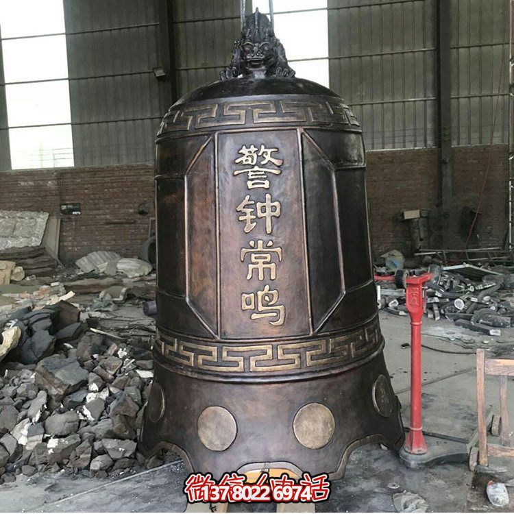 大型仿銅鐘玻璃鋼雕塑，給景區(qū)、寺廟、園林帶來更多美好