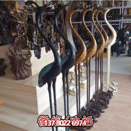 精美銅雕擺件，裝飾園林景區(qū)的丹頂鶴雕塑