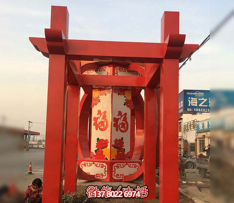 中國夢(mèng)不銹鋼雕塑擺放燈籠 中國夢(mèng)不銹鋼雕塑擺放燈籠