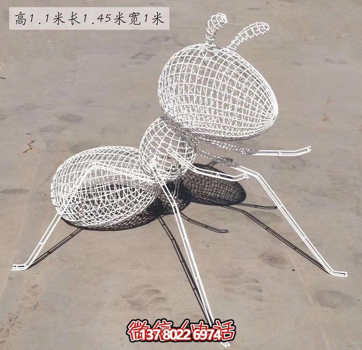 不銹鋼網(wǎng)格照明螞蟻雕塑，點(diǎn)亮大型園林景觀