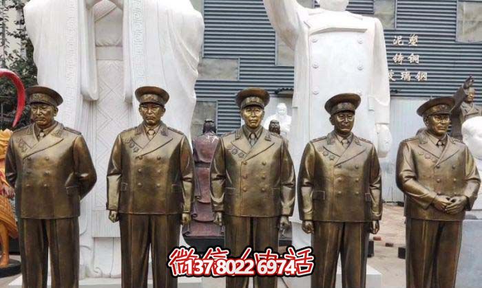 不銹鋼仿銅雕塑十大元帥雕像，精彩綻放在廣場(chǎng)