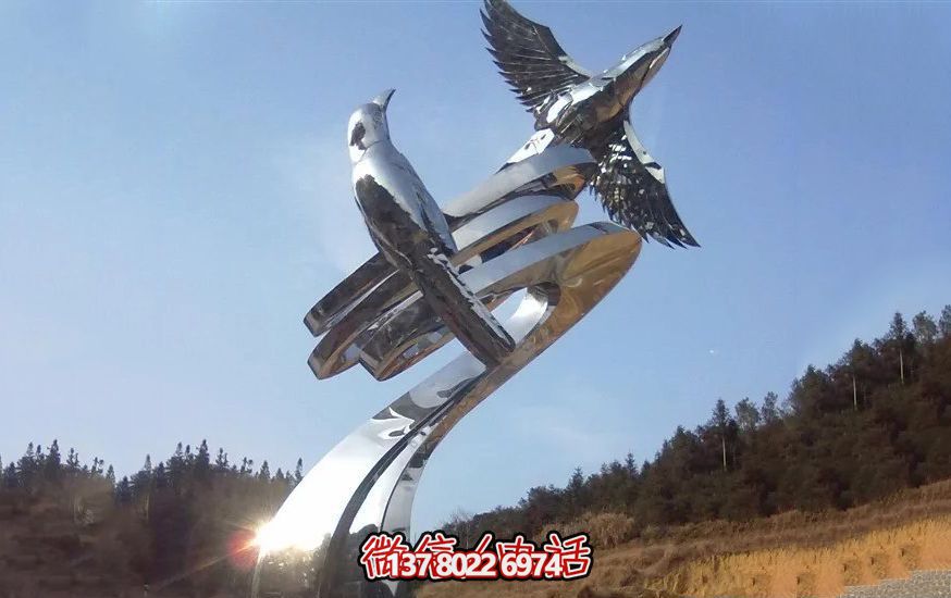 不銹鋼和平鴿雕塑，營(yíng)造和諧的園林景觀