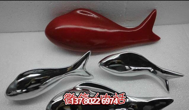 精致簡(jiǎn)約不銹鋼魚雕塑，點(diǎn)綴室內(nèi)裝飾