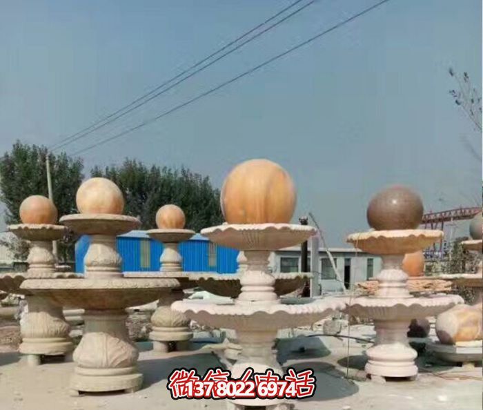 精美多層風水球噴泉石雕晚霞紅藝術(shù)裝置 精美多層風水球噴泉石雕晚霞紅藝術(shù)裝置
