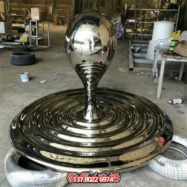 水景景觀不銹鋼擺件，精致創(chuàng)意鏡面水滴擺放