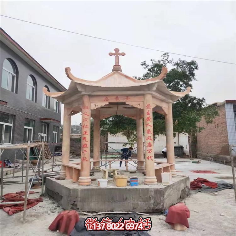 天然大理石涼亭，營(yíng)造休閑庭院