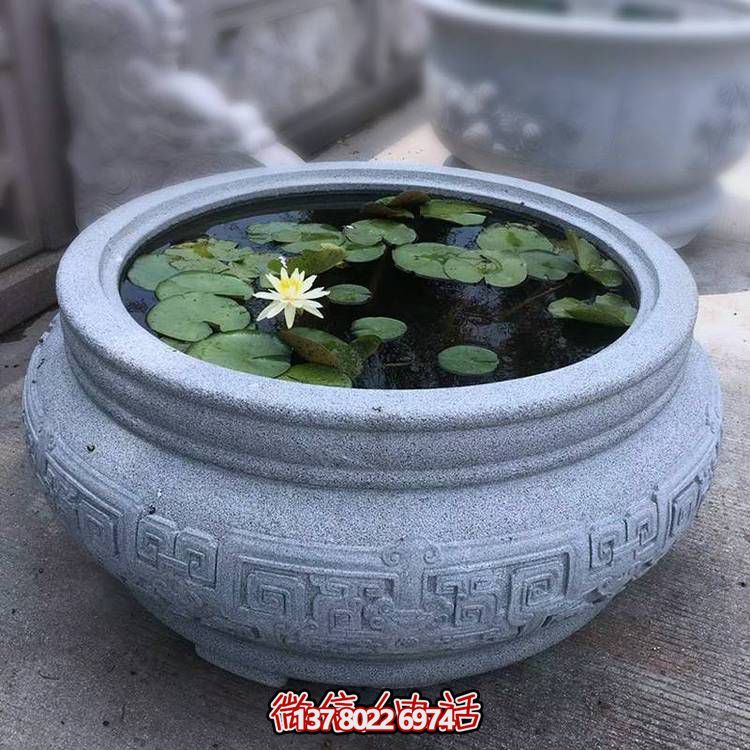 仿古大理石石雕魚缸，用藝術(shù)裝點你的生活