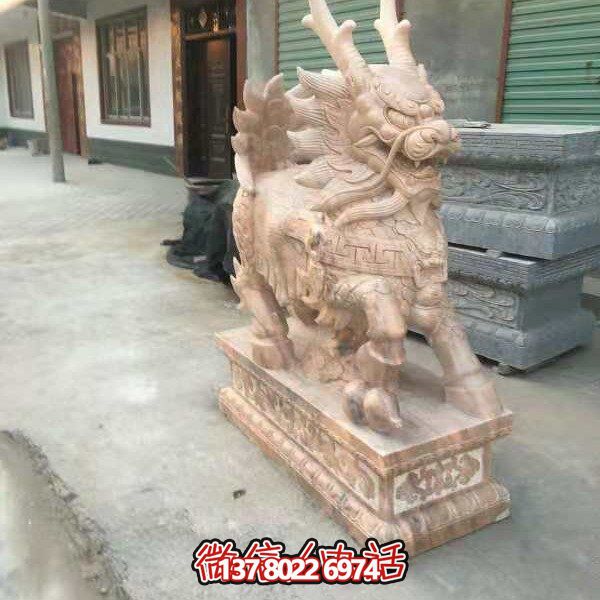 高端定制大理石石雕獅子雕塑，裝點大型庭院、別墅、門口，招財又安全
