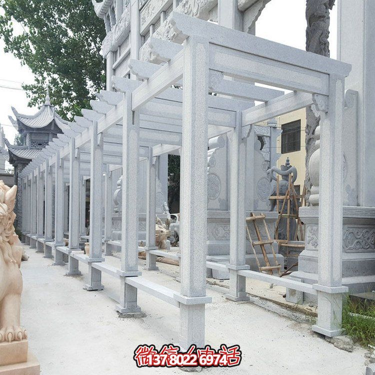 精美大理石石雕裝飾長廊，美化小區(qū)戶外環(huán)境