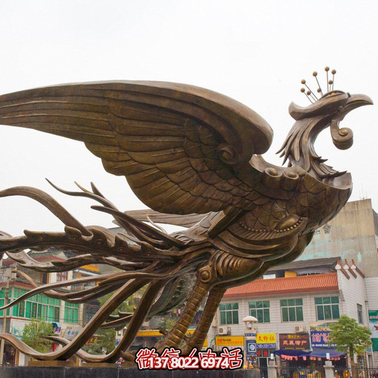 大型鳳凰銅雕擺件，增添廣場氣派