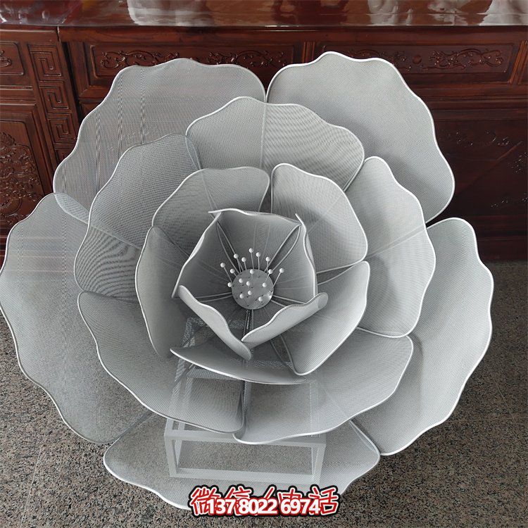 不銹鋼鏤空戶外蓮花雕塑，更美的園林景觀