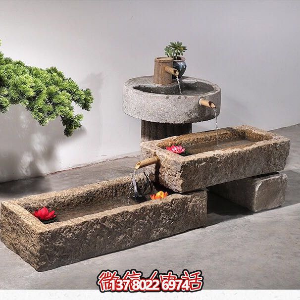 石槽組合戶(hù)外魚(yú)缸，完美景觀美化家居養(yǎng)魚(yú)空間