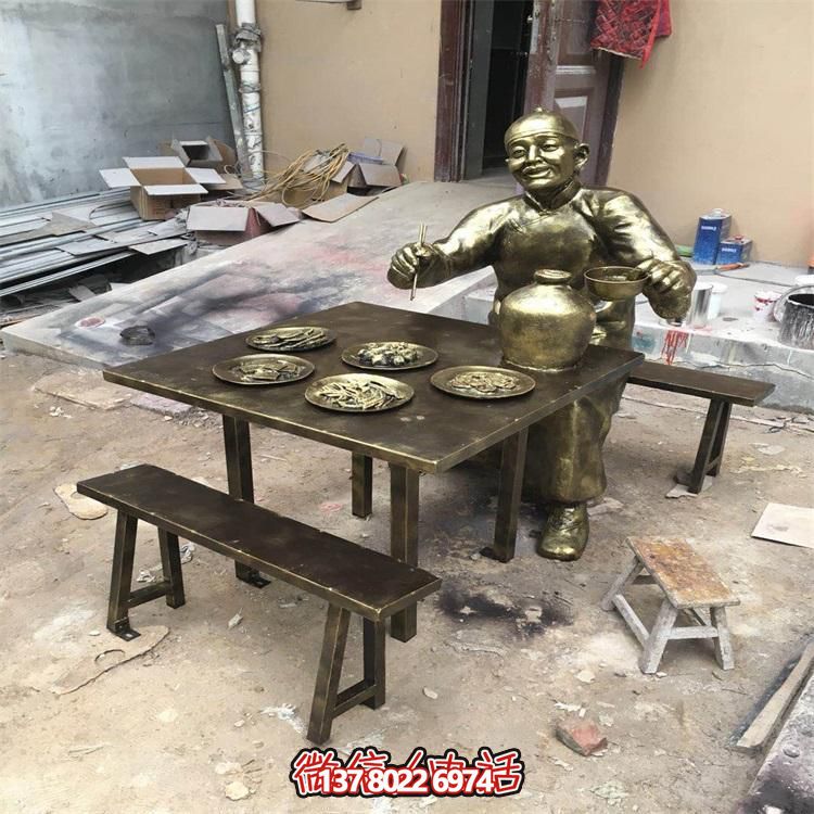 玻璃鋼仿銅人物雕塑擺件，高雅裝點(diǎn)戶外園林