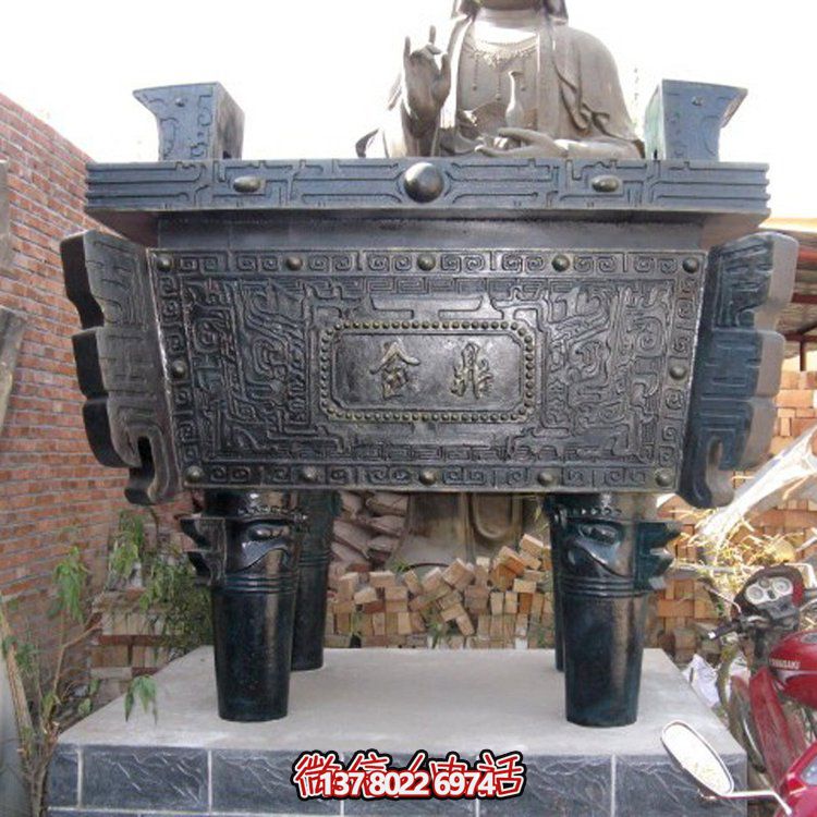 精美佛教用品銅香爐擺件，長方形裝飾家居