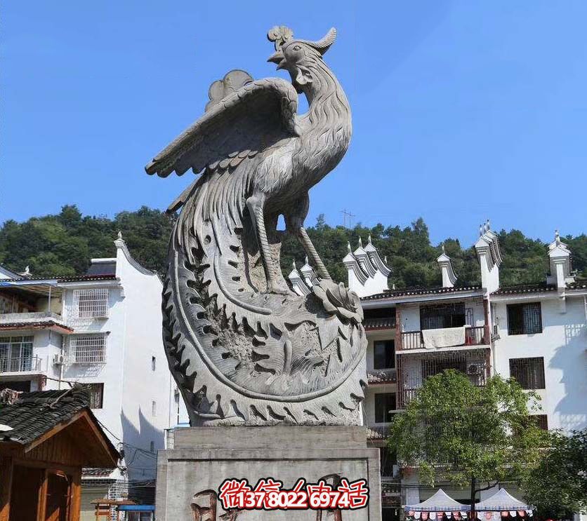 鳳凰雕塑，給公園帶來靈動之美