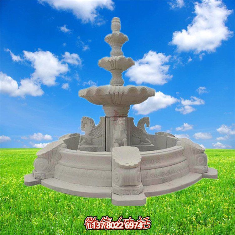 精美石雕噴泉，點綴大理園林之美