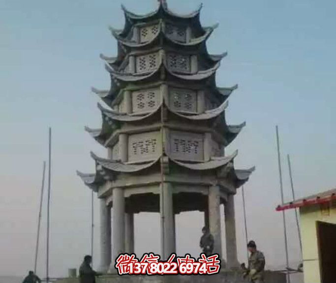 多層青石仿古塔涼亭，為你的寺院增添神秘氣息