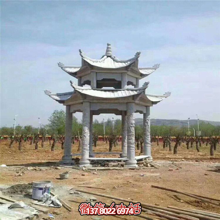 雙層雕塑涼亭，為景區(qū)、園林、戶外環(huán)境提供視覺美感