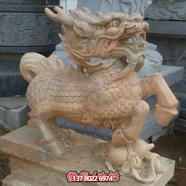漢白玉獅子瑞獸石雕，給您的企業(yè)門前帶來吉祥福氣