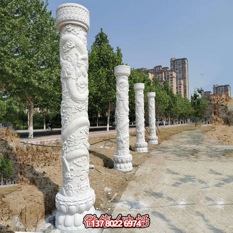 傳統(tǒng)文化靈魂，中國龍紋大理石柱雕刻景觀擺放
