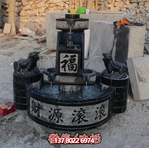 大理石雕刻造景擺件，營造室外庭院財源滾滾流水水