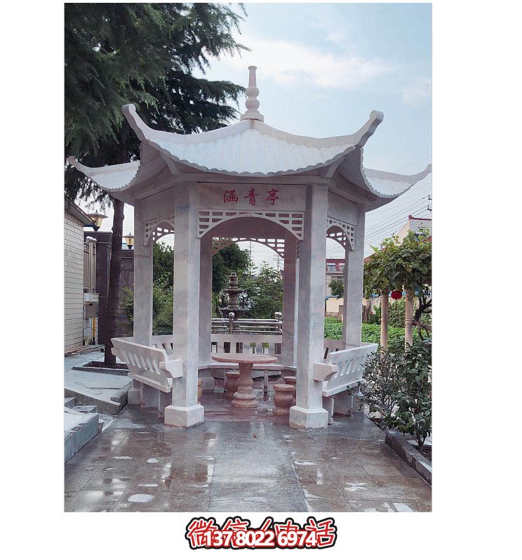 仿古大理石涼亭，美化花園景觀