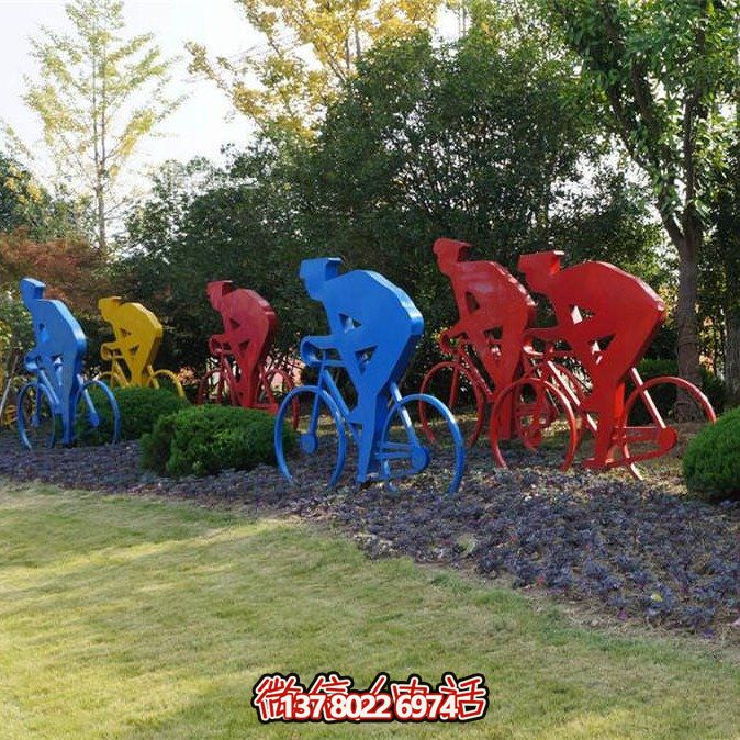 不銹鋼剪影賽車擺件，點(diǎn)綴公園草坪