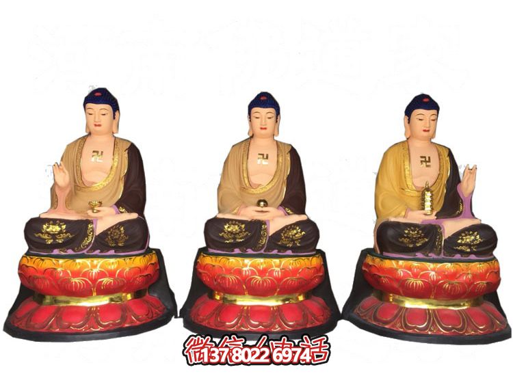 玻璃鋼仿真彩繪如來佛祖供奉雕塑，擁有神秘而又寧?kù)o的氣息