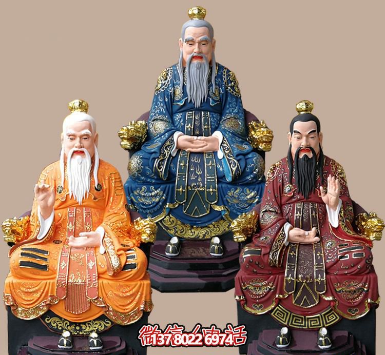 玻璃鋼老子三清尊神佛像，精美彩繪全景展示梵形神寶君