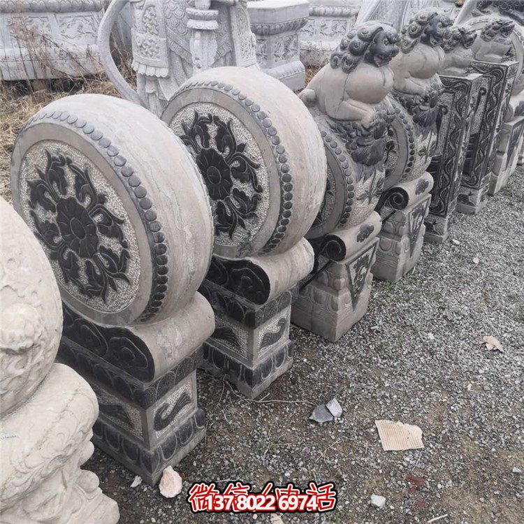 抱鼓石，青石仿古門墩