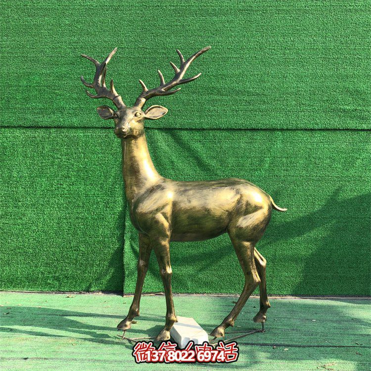玻璃鋼仿銅鹿，梅花鹿
