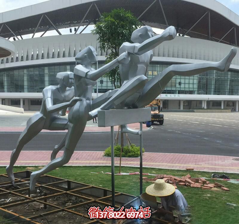 抽象不銹鋼體育跨欄運(yùn)動人物雕塑 抽象不銹鋼體育跨欄運(yùn)動人物雕塑
