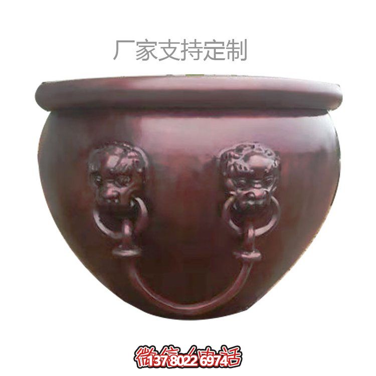 廠(chǎng)家定制玻璃鋼仿銅景觀(guān)缸雕塑