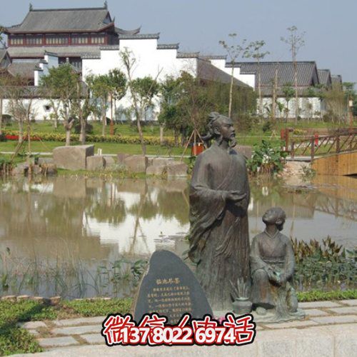玻璃鋼仿銅戶(hù)外園林景觀人物擺件