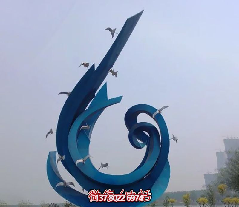 別墅小區(qū)街道抽象藝術工藝藍色標志鴿子飛翔雕塑 別墅小區(qū)街道抽象藝術工藝藍色標志鴿子飛翔雕塑